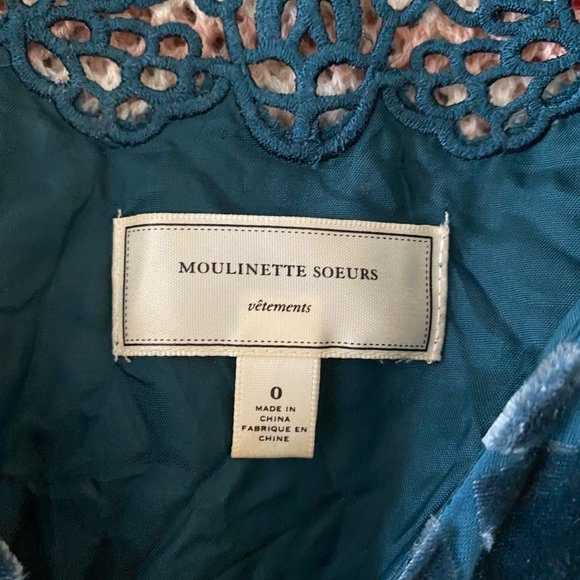 Anthropologie Moulinette Soeurs sz 0 Anthro silk vintage inspired sleeveless V n - Picture 10 of 10